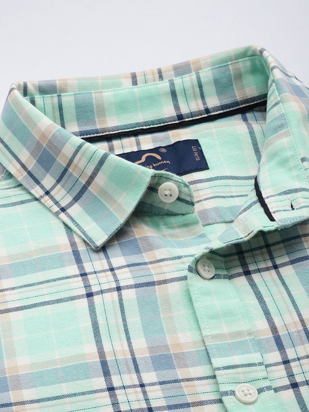Being Human Slim Fit Checked Pure Cotton Casual Shirt