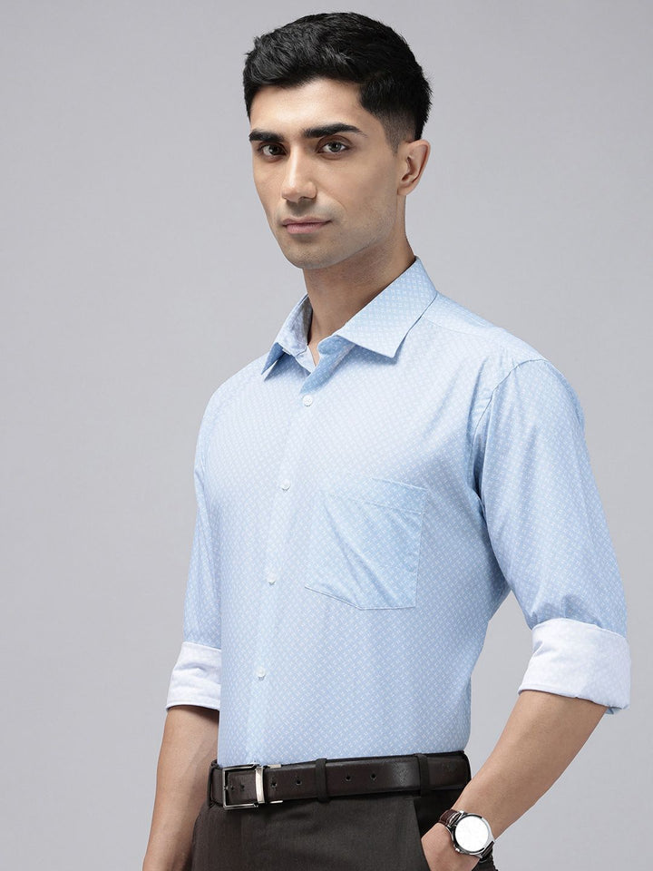 Park Avenue Slim Fit Geometric Printed Pure Cotton Formal Shirt