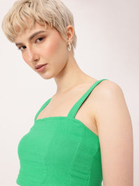 DressBerry Crinkle Chaos Smocked Crop Top