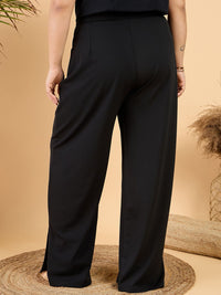 CURVY STREET Women Plus Size Straight Fit Parallel Trousers