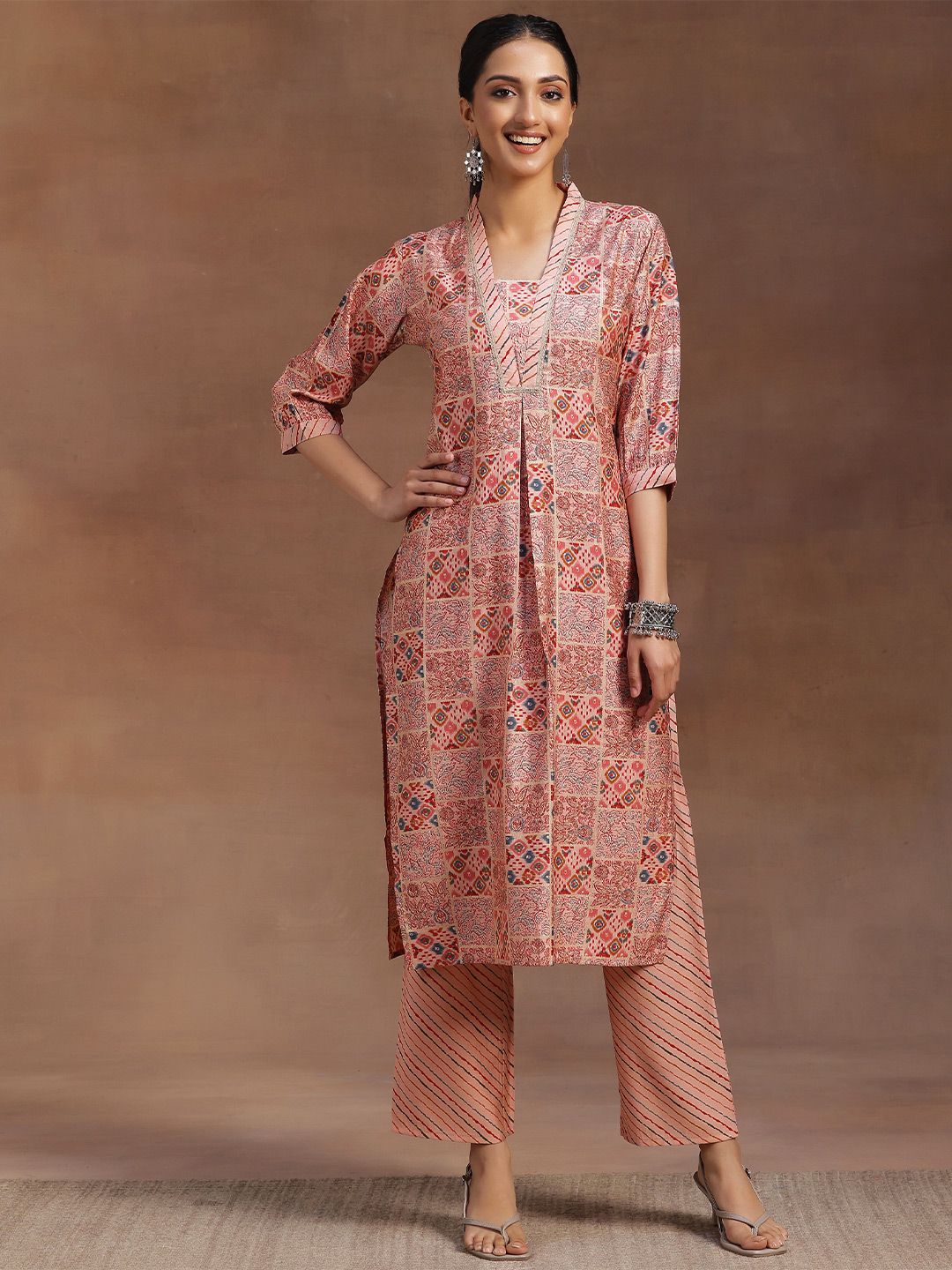 Libas Ethnic Motifs Printed Regular Gotta Patti Kurta with Palazzos