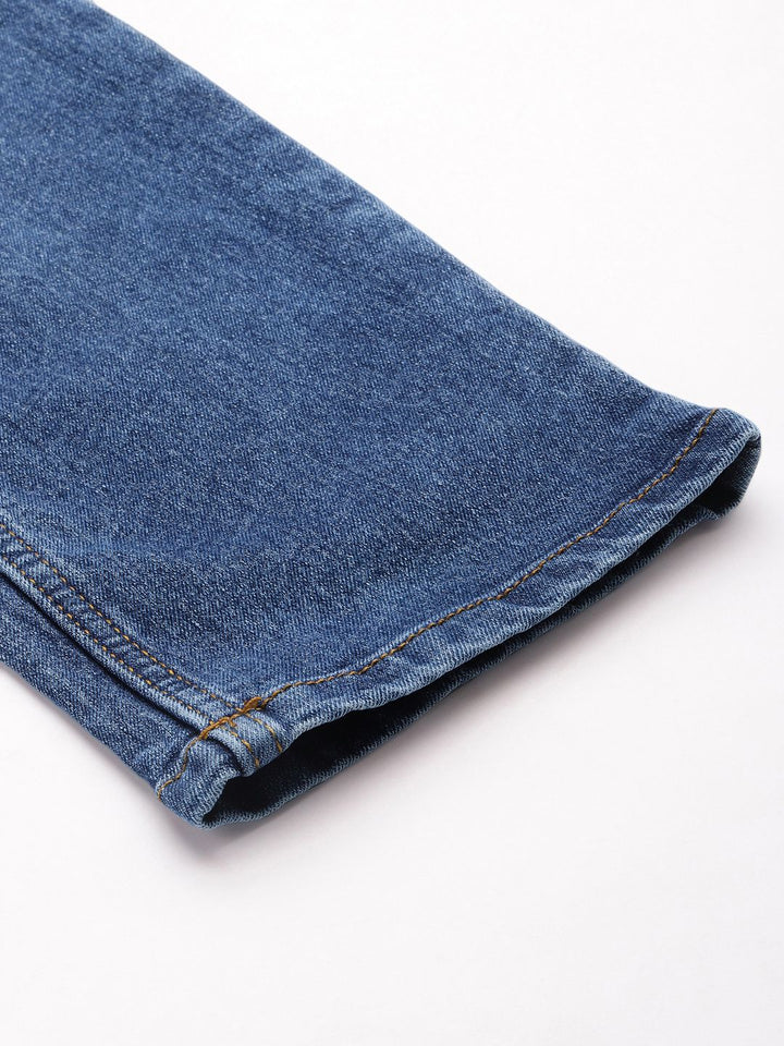 The Indian Garage Co Men Straight Fit Light Fade Stretchable Jeans