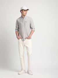 THE BEAR HOUSE Slim Fit Button Down Collar Chest Pocket Pure Cotton Casual Shirt