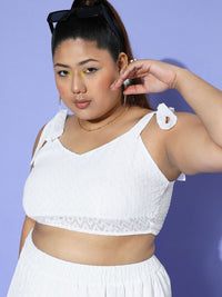 Berrylush Curve Solid Back Tie Shoulder Cami Top & Slit Skirt