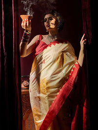 Saree mall Ethnic Printed Durga Puja Saree