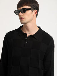 THE BEAR HOUSE Checked Polo Collar Pure Cotton T-shirt
