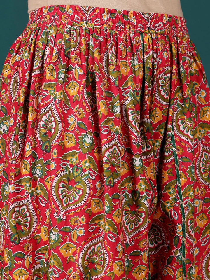 Varanga Women Floral Printed Regular Kurta with Dhoti Pants & With Dupatta
