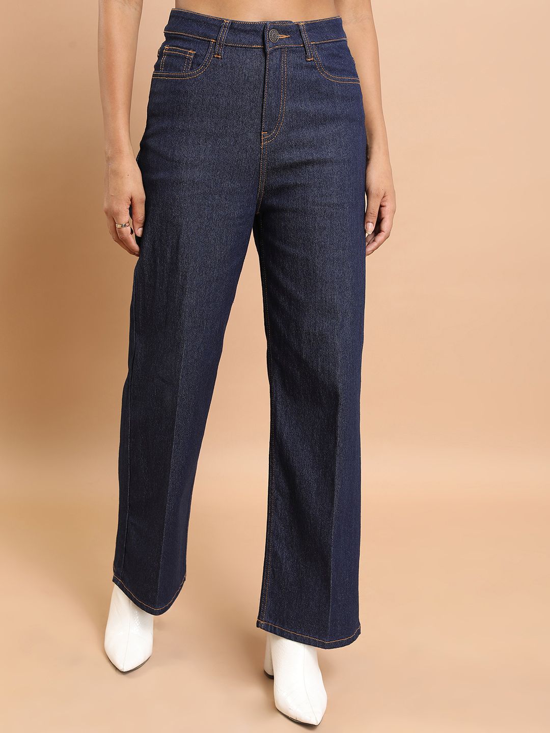 Basics By Tokyo Talkies Women Mid-Raise Clean Look Flared Fit Jeans