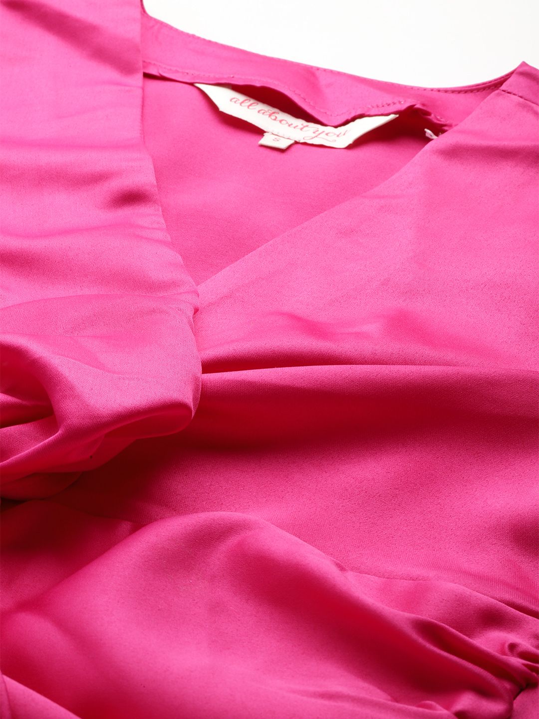 all about you V-Neck Gathered or Pleated Satin Crop Top