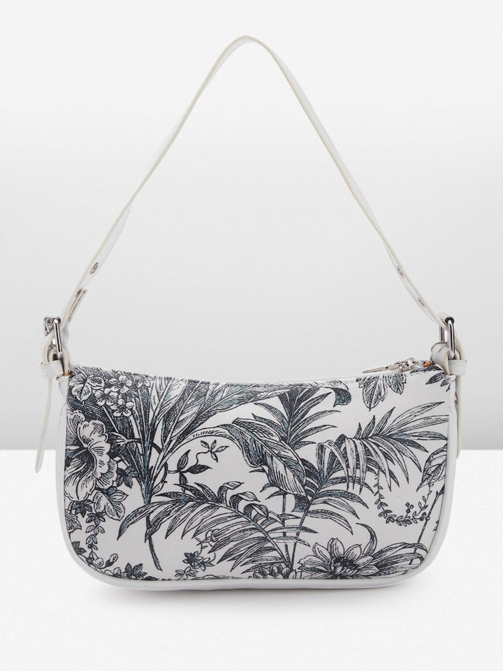 Lino Perros Floral Printed Structured Shoulder Bag With Chain Detail