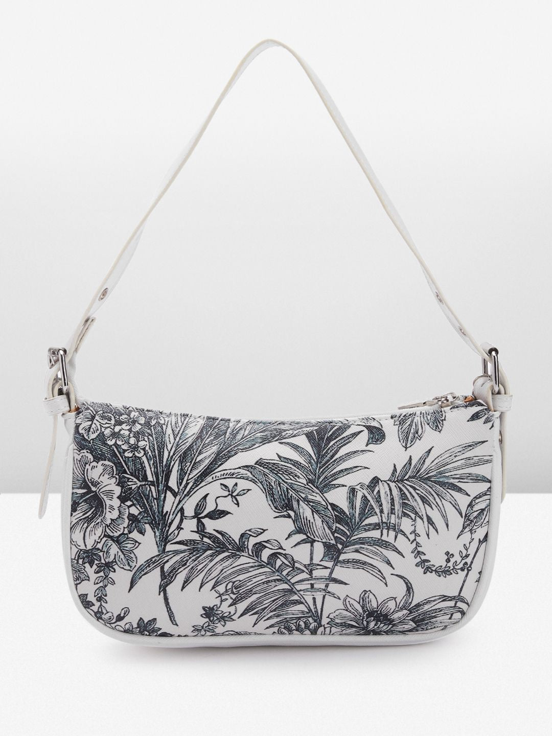 Lino Perros Floral Printed Structured Shoulder Bag With Chain Detail