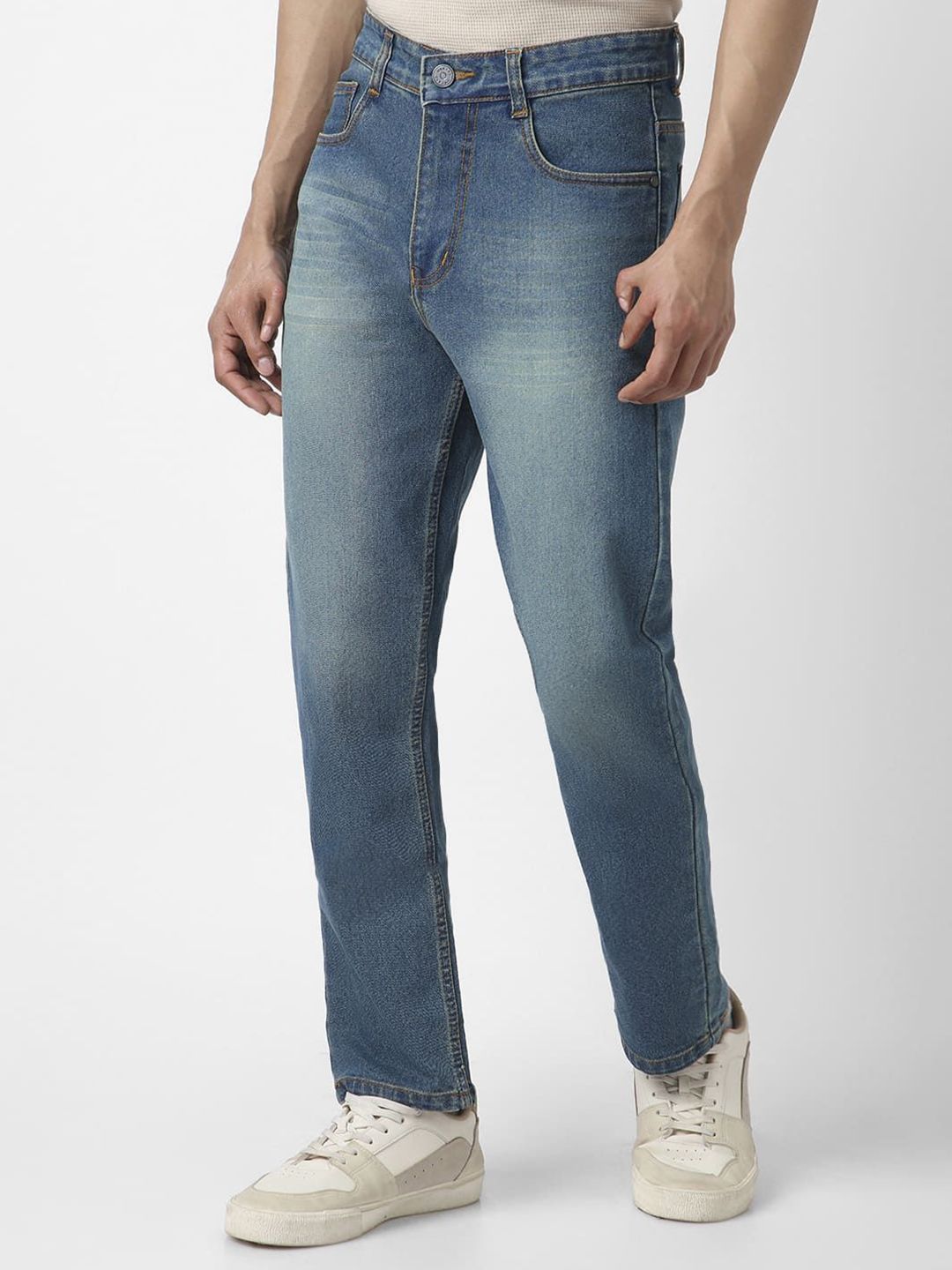 Urbano Fashion Men Straight Fit Heavy Washed Jeans Stretchable