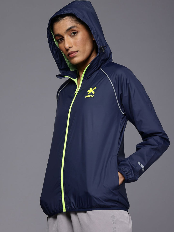 HRX by Hrithik Roshan Rapid-Dry Antimicrobial Running Hooded Sporty Jacket