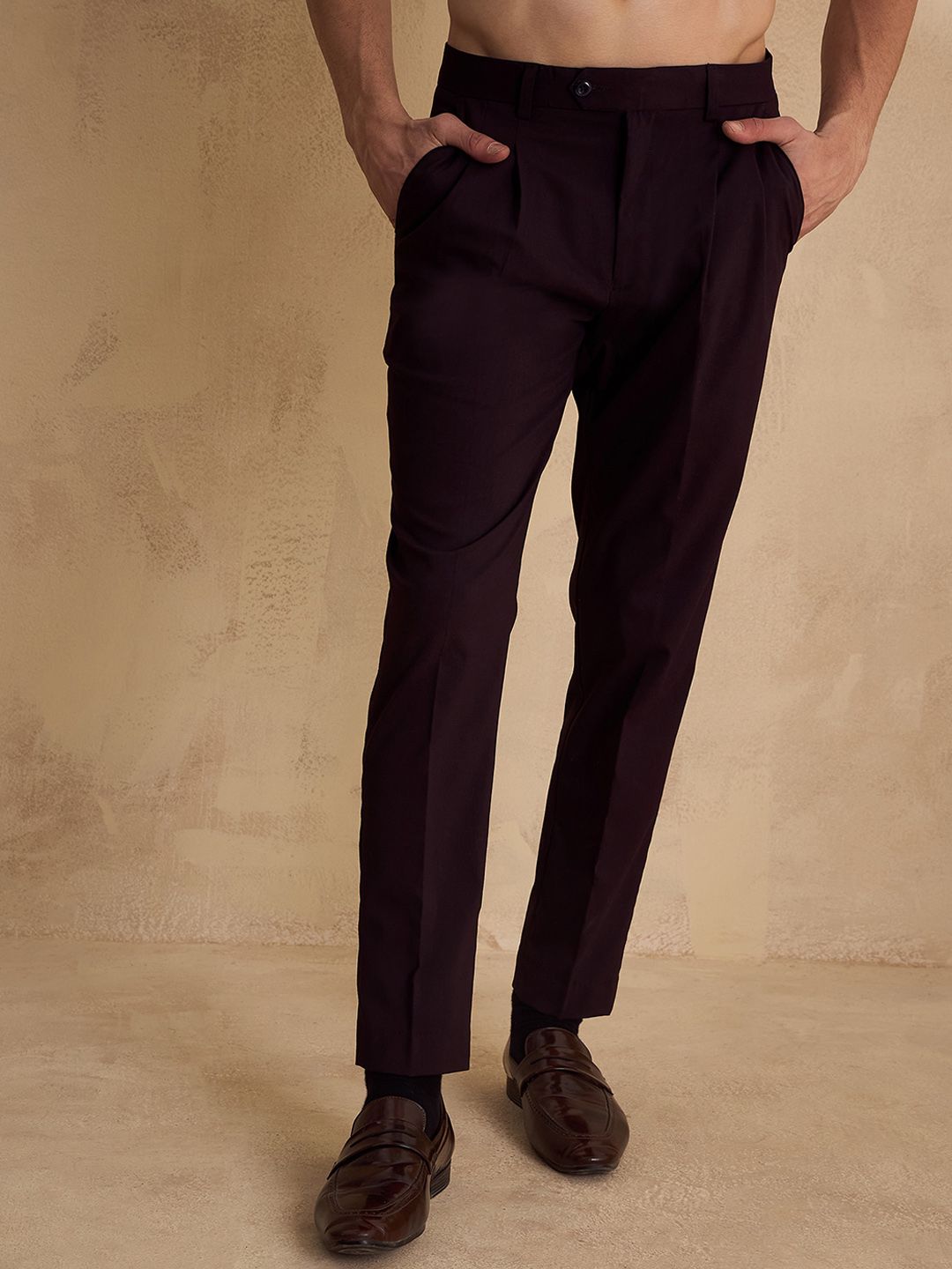 DENNISON Men Double Pleated Formal Trouser