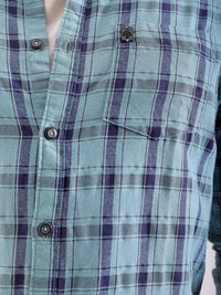 The Indian Garage Co Men Blue & Black Tartan Checks Casual Shirt