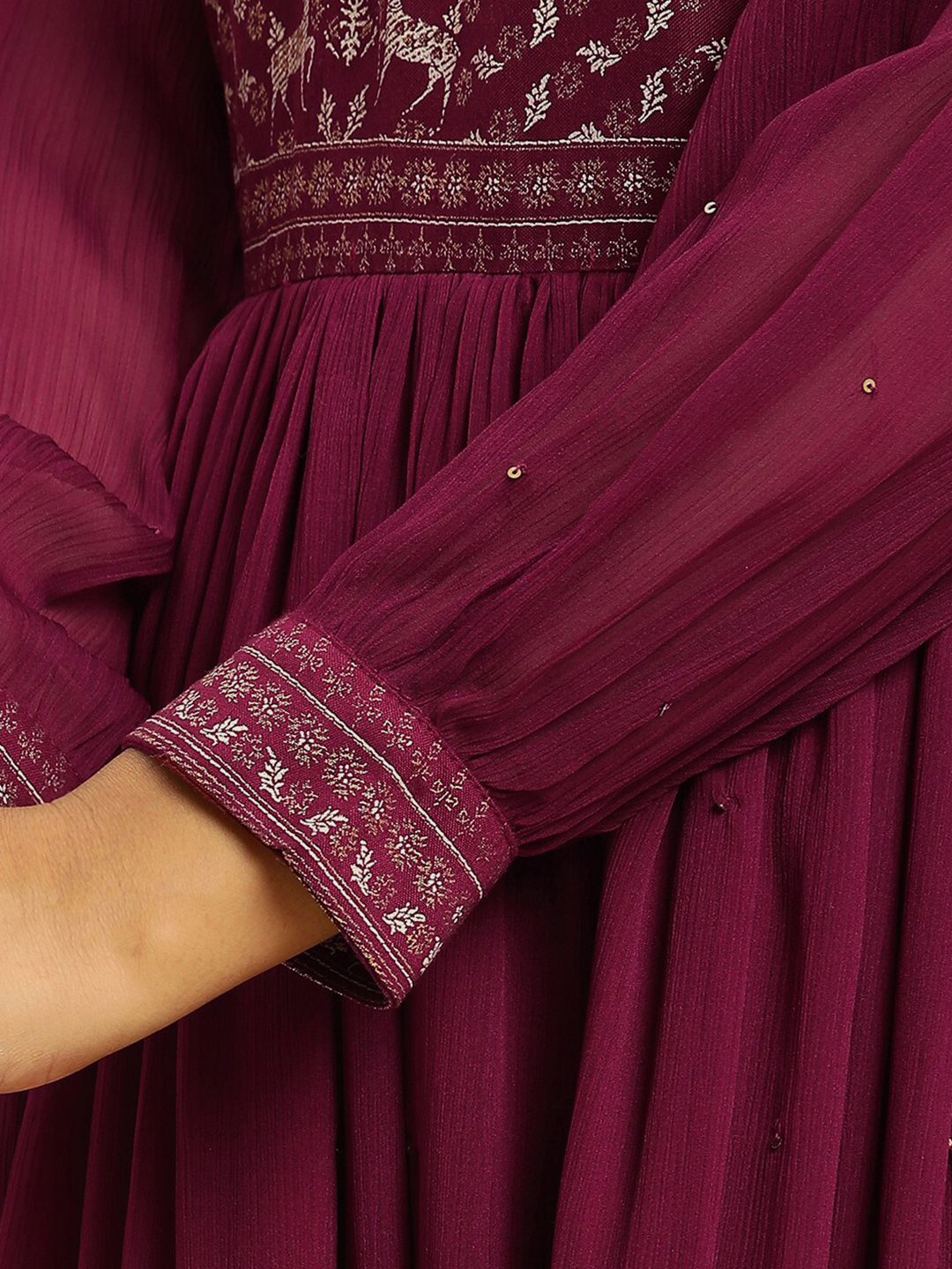 W Floral Embroidered Maxi Ethnic Dress