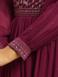 W Floral Embroidered Maxi Ethnic Dress