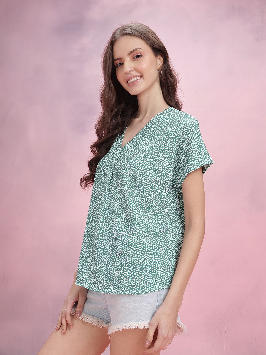 DressBerry Floral Print Extended Sleeves Top