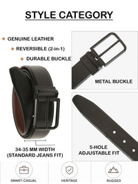 Teakwood Leathers Men Textured Leather Reversible Belt