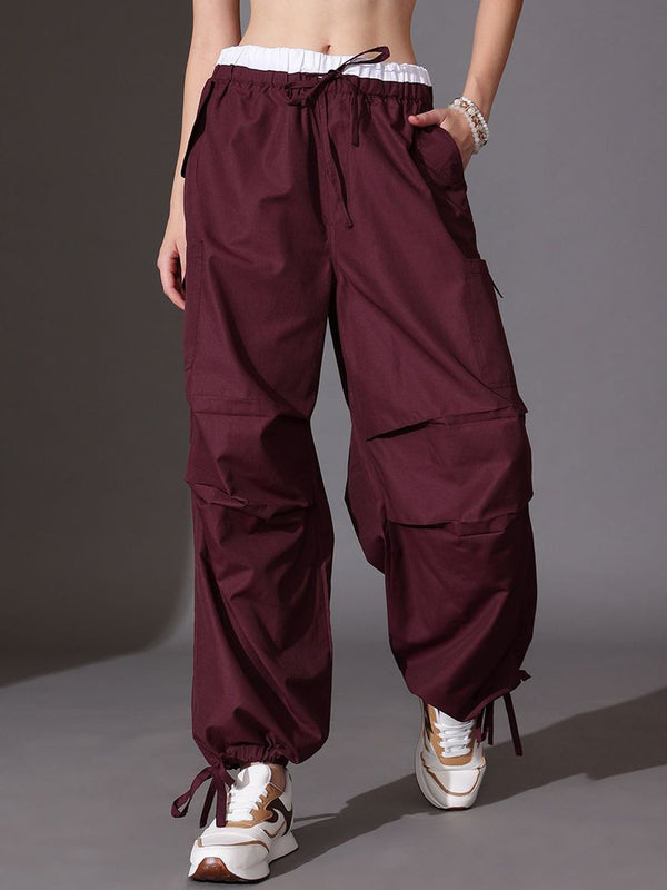 STREET 9 Women Relaxed Loose Fit Parachute Trouser