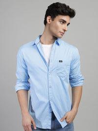 The Indian Garage Co Men Blue Comfort Cotton Casual Shirt