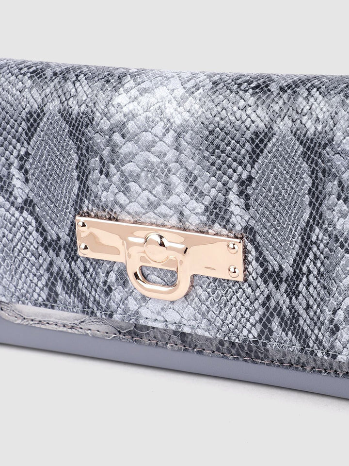 Lino Perros Women Snakeskin Print Three Fold Wallet