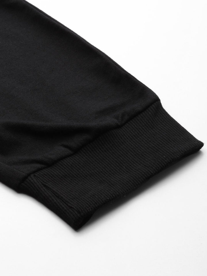 The Indian Garage Co Men Black Solid Pleated Detail Joggers