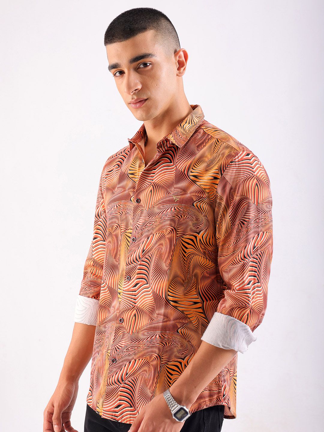 The Indian Garage Co Slim Fit Printed Opaque Casual Shirt