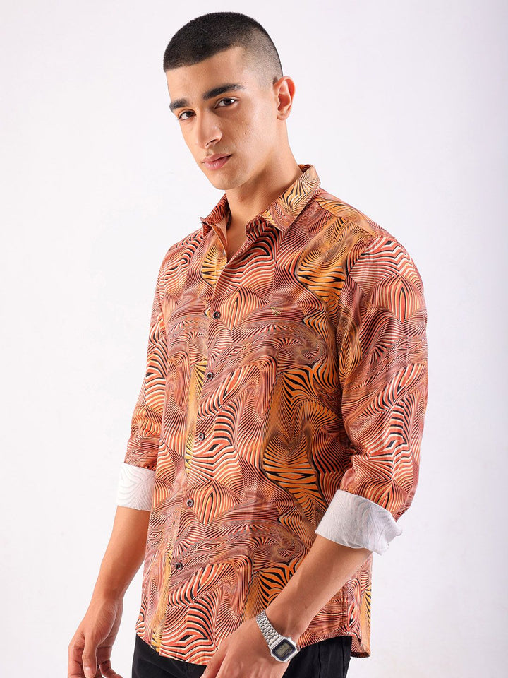The Indian Garage Co Slim Fit Printed Opaque Casual Shirt