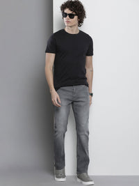 The Indian Garage Co Men Bootcut Heavy Fade Stretchable Jeans