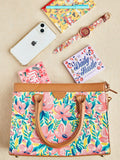 TEAL BY CHUMBAK Floral Printed Oversized Structured Handheld Bag