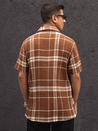 Powerlook Men Self Design Spread Collar Casual Shirt
