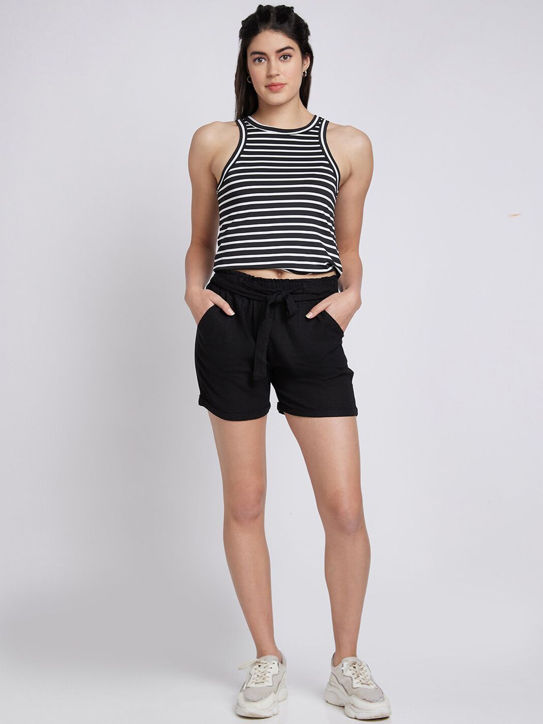 SPYKAR Women Regular Fit Mid-Rise Shorts