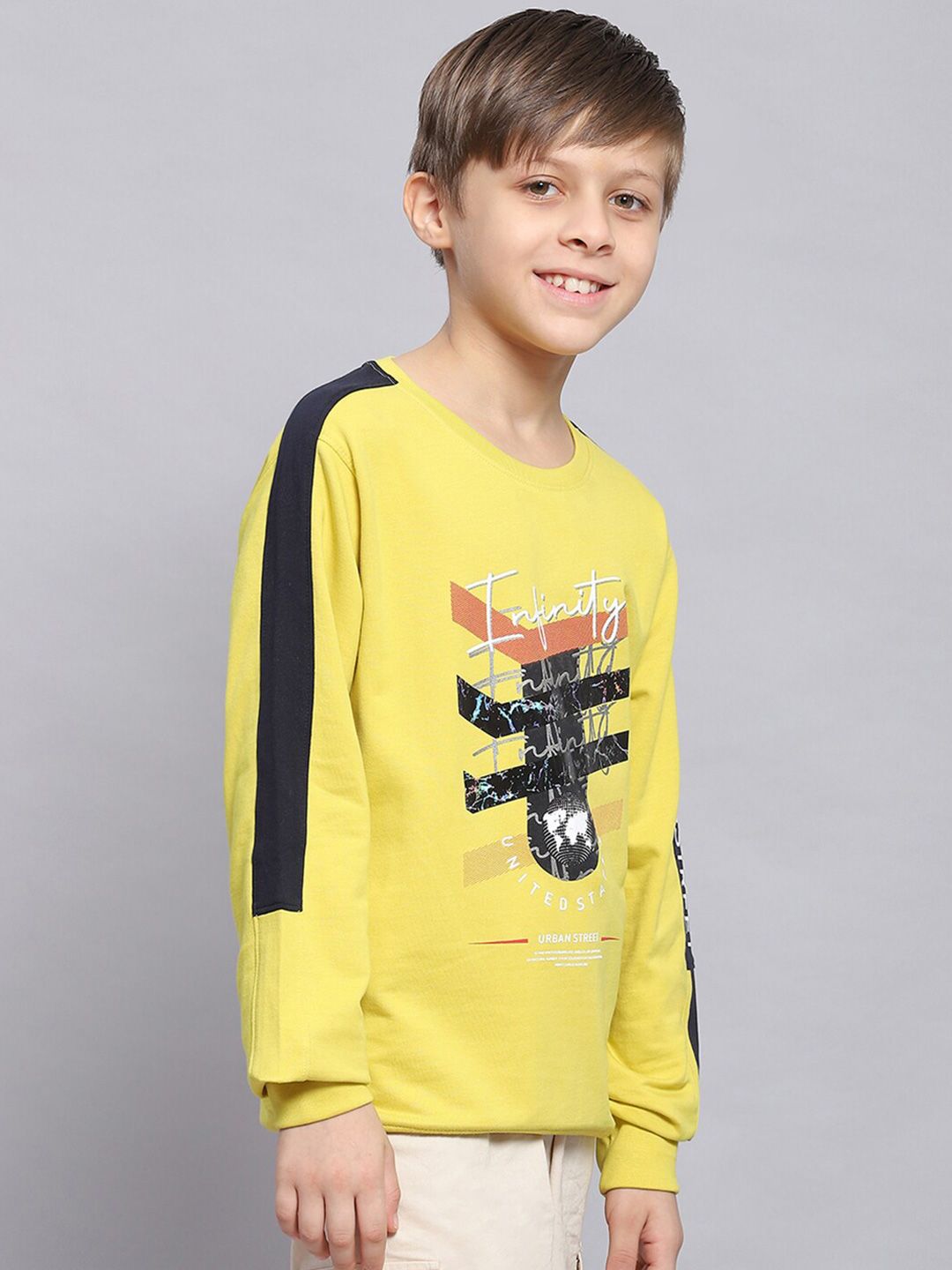 Monte Carlo Boys Graphic Printed Pure Cotton Pullover Sweatshirt