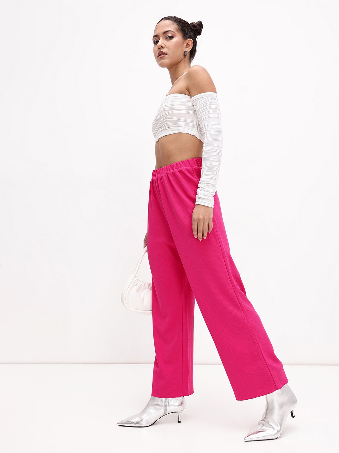 DressBerry Women Vibrant Vividness Self Design Trousers