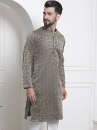 SOJANYA Ethnic Motifs Woven Design Mandarin Collar Straight Kurta