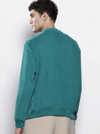 The Indian Garage Co Self-Striped Relaxed Fit Corduroy Sweatshirt