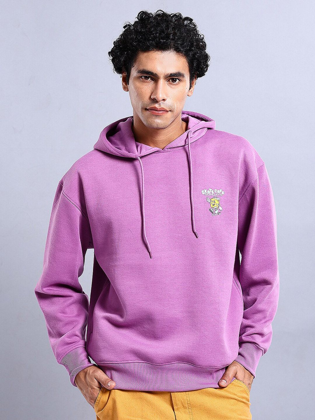 Sweatshirt pullover besar garaj garaj garaj cetak yang bercetak berkeruding