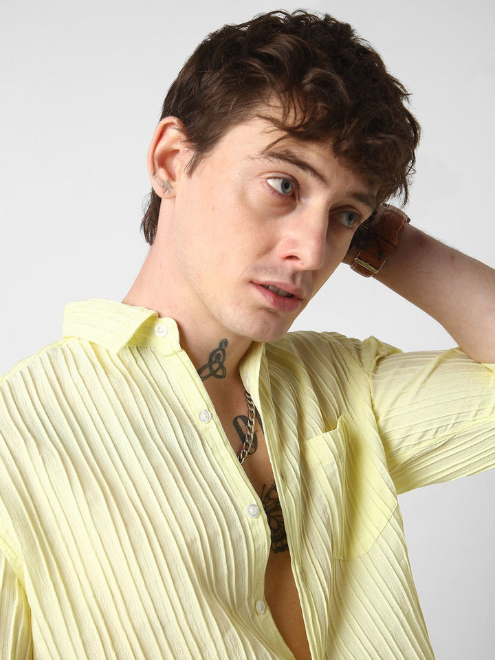 VASTRADO Men Classic Slim Fit Opaque Striped Casual Shirt