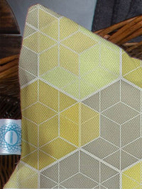 STITCHNEST Yellow & Grey Set of 2 Ethnic Motifs Rectangle Cushion Covers