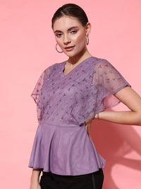 STREET 9 Lavender Embellished Top