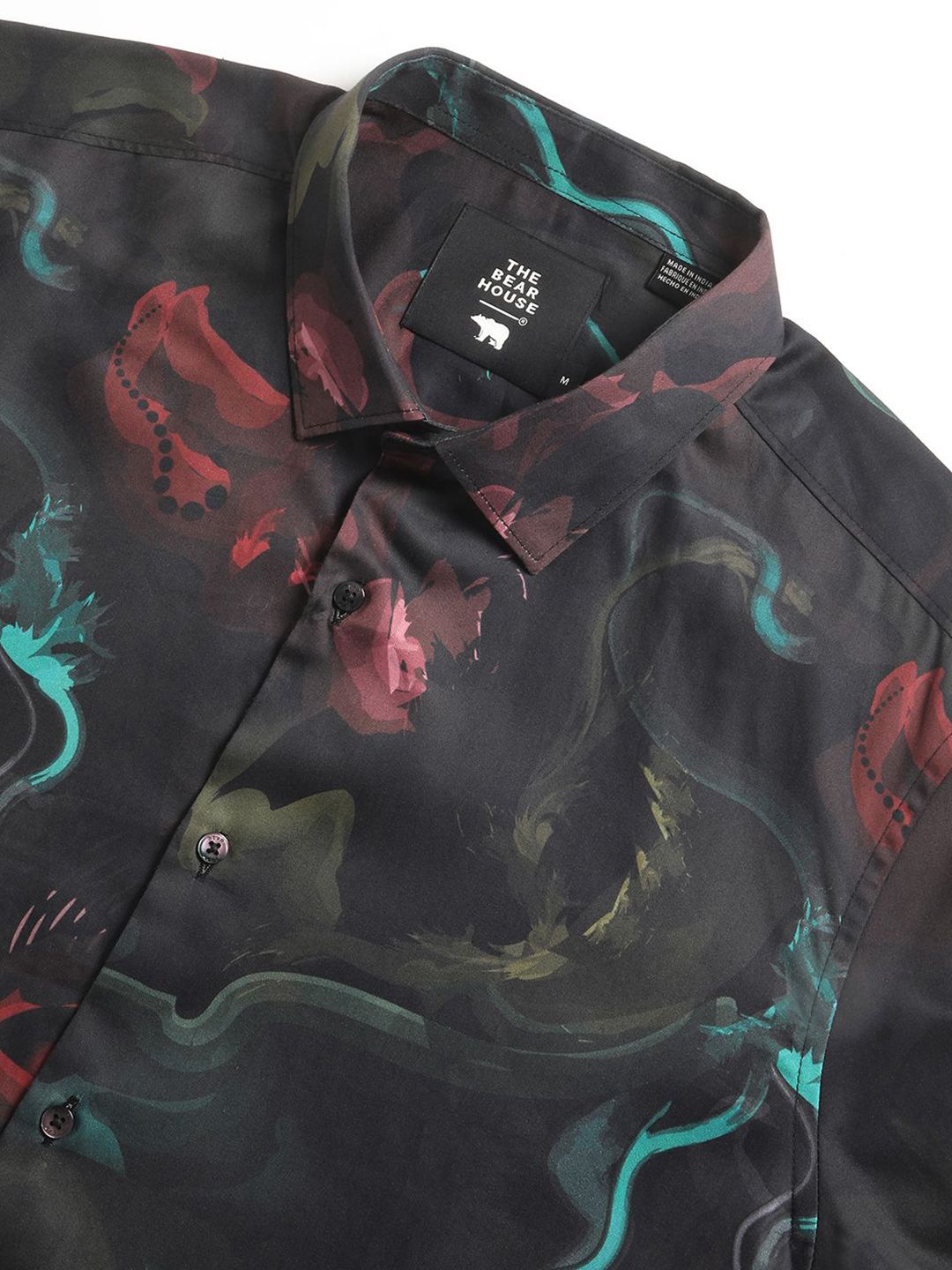 THE BEAR HOUSE Men Abstract Graphic Print Slim Fit Casual Shirt