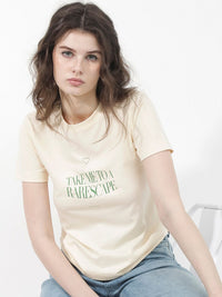 RAREISM Round Neck Short Sleeves Cotton T-shirt