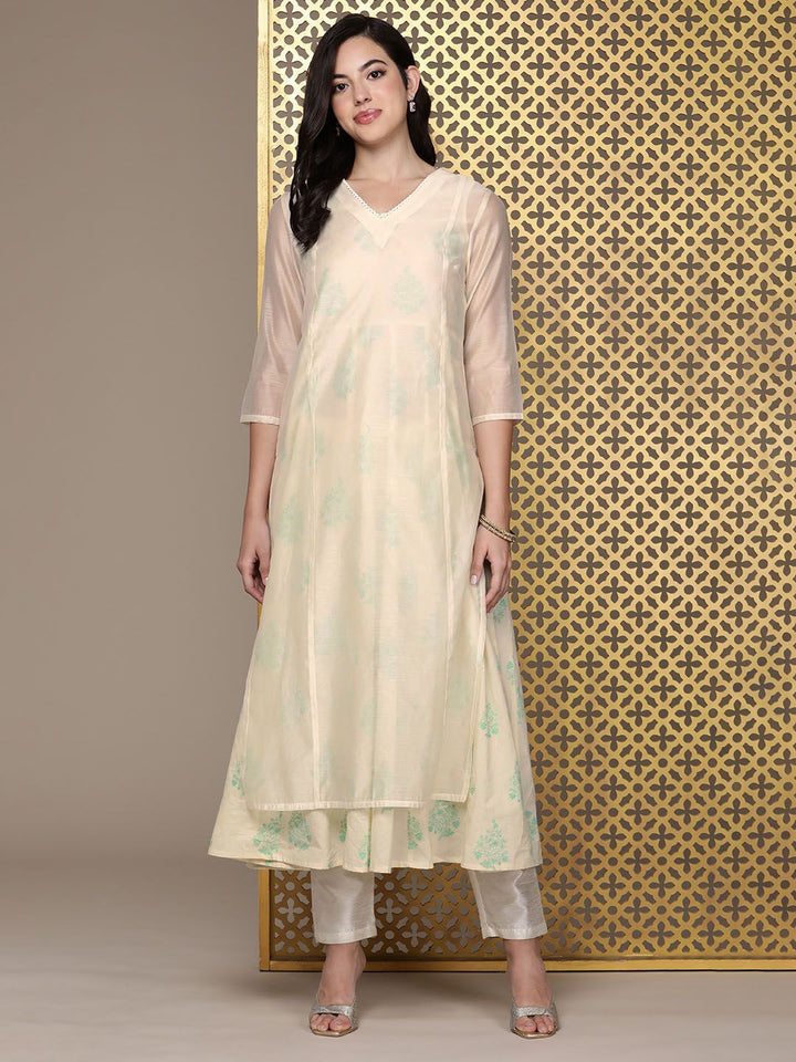 House of Pataudi Jashn Floral Printed Layered Kurta