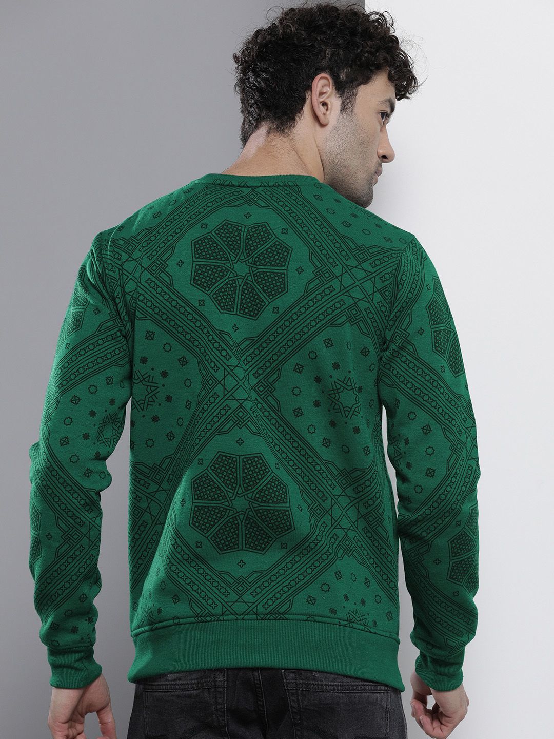 The Indian Garage Co Men Teal Printed Sweatshirt