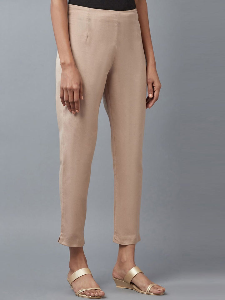 W Women Beige Slim Fit Trousers