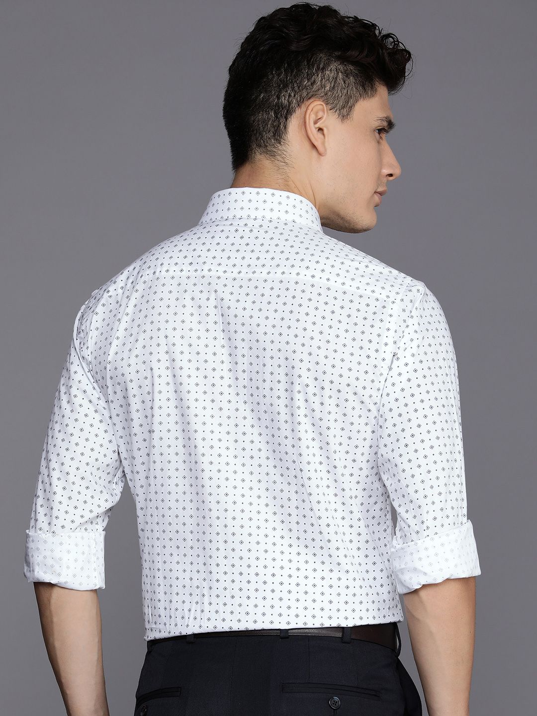 Raymond Men Pure Cotton Slim Fit Opaque Printed Formal Shirt