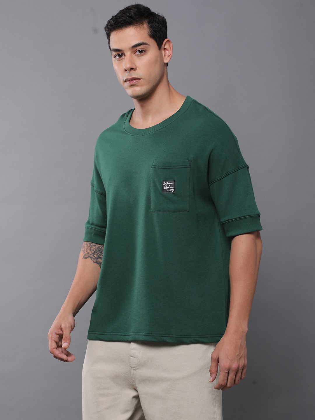 Difference of Opinion Men Oversized Drop Shoulder Ultra Soft Drapey Cotton T-Shirt