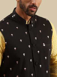 SOJANYA Kurta Lurus Sulam Geometrik Chikankari Kapas Tulen Dengan Piyama & Jaket