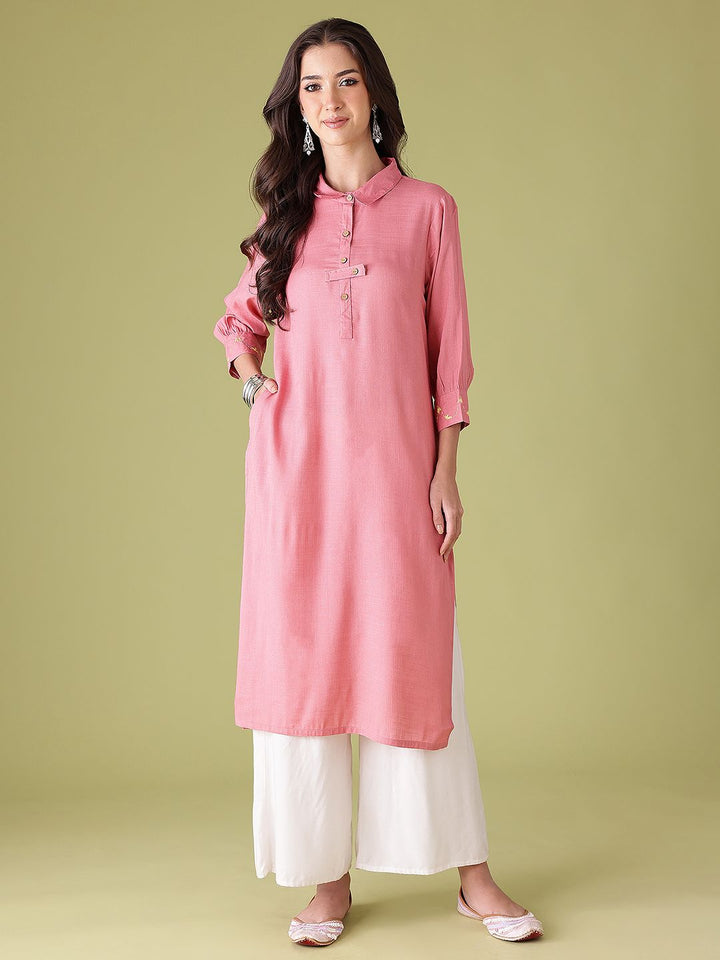 Anouk Women Shirt Collar Kurta